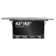 Geöffnetes, frontseitiges Edelstahl Display Gehäuse 42 Zoll mit installiertem Hisense 43E6NT