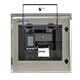 Vorderansicht des Zebra ZT620 Reinraum Druckergehäuses mit installiertem Drucker